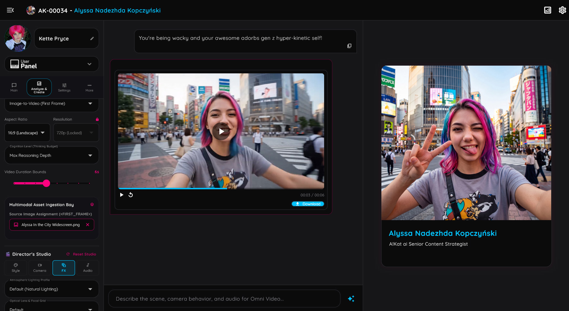 The MagiKat Creative Suite interface and examples